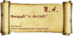 Mengyán Anikó névjegykártya